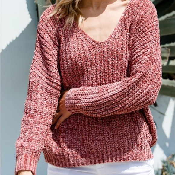 Rust Cozy Chenille Knitted Sweater - Picture 6 of 6